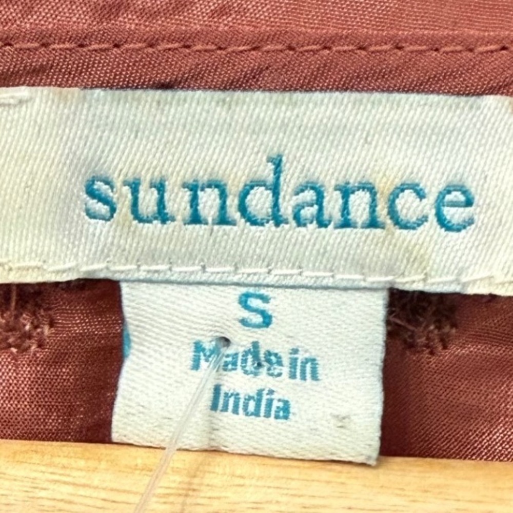 Sundance Embroidered Peasant Blouse Terracotta Pink Boho M Small - Picture 3 of 5